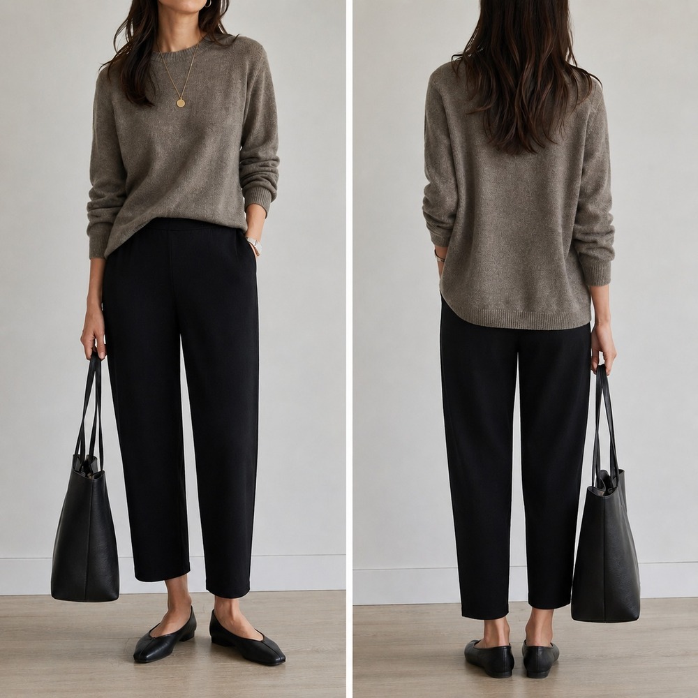 Misook Woman Pants Womens‎ 3X Black Knit Pull On Stretch Plus Size Travel